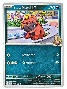 Arven's Maschiff 138/182 Common Destined Rivals Pokemon Card